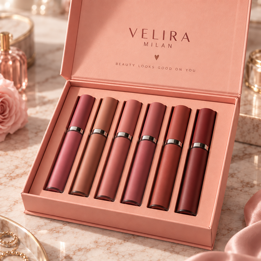 Velira Velvet Lips™ — Set di 6 Rossetti Opachi