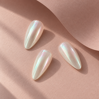 Velira Aurora — Set di 24 unghie perlate con colla